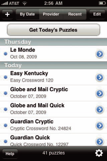 Downloading puzzles in Stand Alone's Crosswords