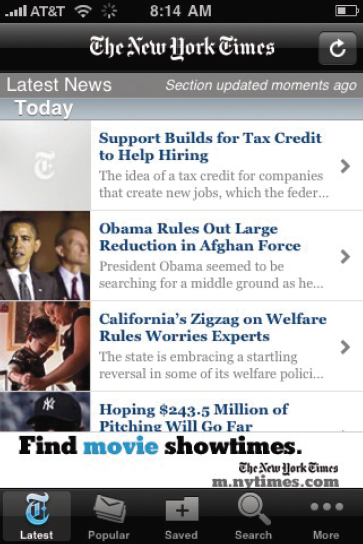 Read all over: the New York Times iPhone app