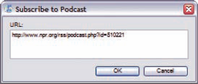 Manually subscribing to a podcast