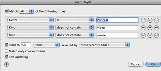 Taking greater control over iPod content with smart playlists