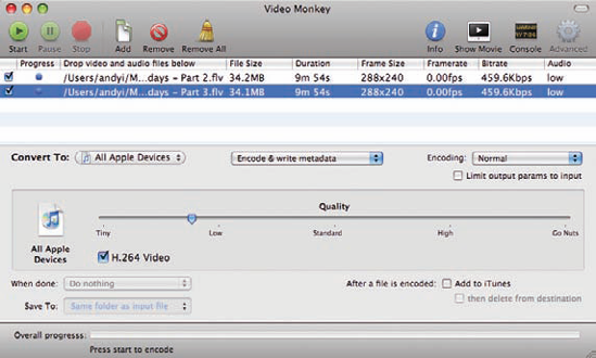 Video Monkey: one Mac transcoder to unite them all