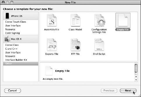Create an empty file.