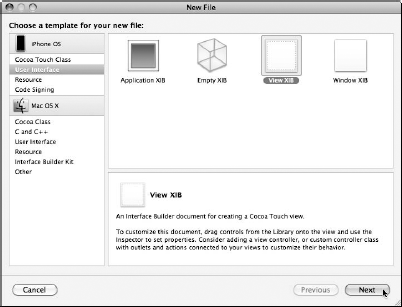 Create a nib file for the Photo view.