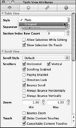 Setting the style of the table view.