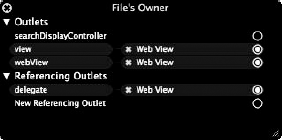 The WebView-Controller connections are all in place.