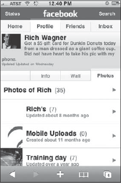 Facebook's dedicated site for iPhone