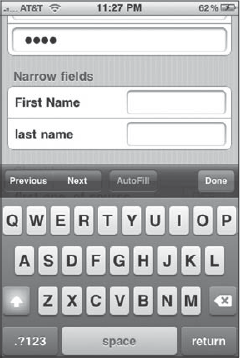 Narrow labeled field