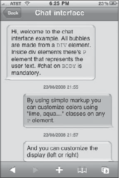 Chat balloon page