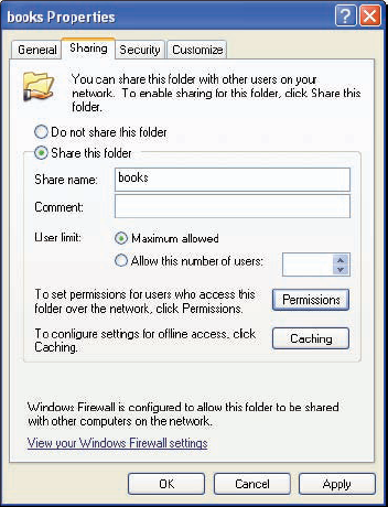 Use the Sharing tab to share folders on a Windows PC.