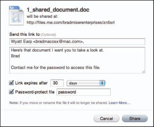 Sharing a file is as easy as completing this form.