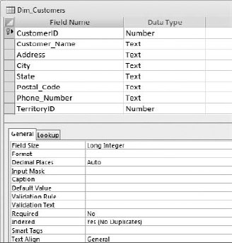 Opening the table in the Design view allows you to add field names or change existing ones.