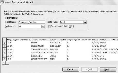 Apply data types and indexing to your fields.