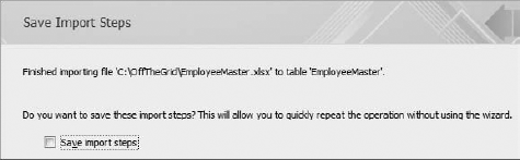 You now have the option of saving your import steps.