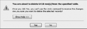 Click Yes to continue with your delete action.