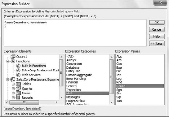 Access tells you which arguments you need to make the function work.