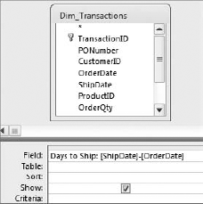 In this query, you are calculating the number of days between two dates.