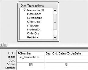 This query returns the number of days between today's date and each order date.