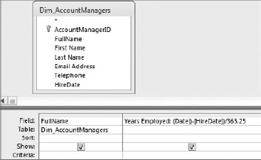 Divide your original calculation by 365.25 to convert the answer to years.