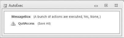 Create this macro and save it as AutoExec.