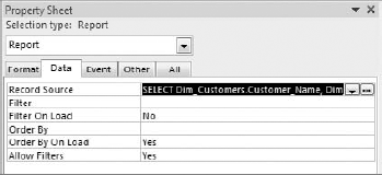 Check the RecordSource property to ensure your query was saved.