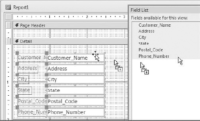 Drag the appropriate fields to the Detail area.