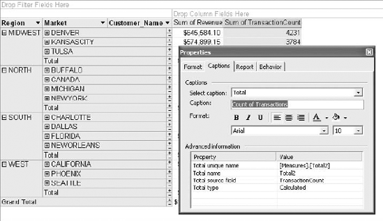 You can change a field's name by setting the Caption property of the field.