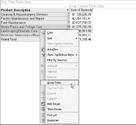 Include fields in a group by selecting them and choosing Group Items from the right-click menu.