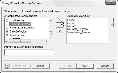 Select the Revenue by Period object.