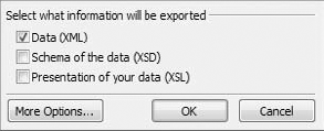 Choose to export only the XML file.