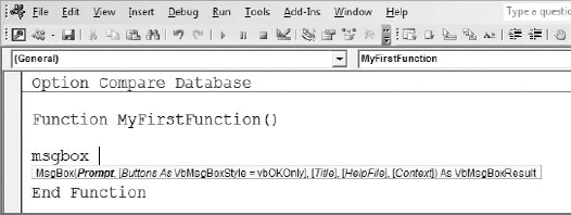 Intellisense is an invaluable tool when working with VBA.