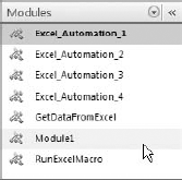 Once you save a module, you can see it in the Database Window in the Modules collection.