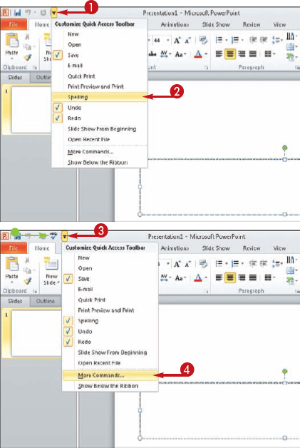 Customize the Quick Access Toolbar