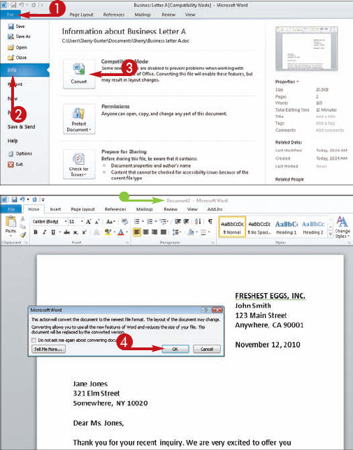 Convert a Word File to 2010 Format