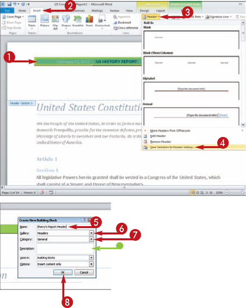 Create a Header/Footer Building Block