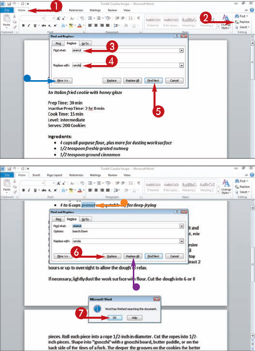 Finding and Replacing Text