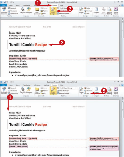 Track Changes in a Document