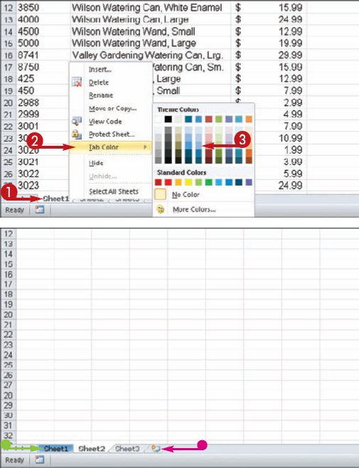 Color-Code Sheet Tabs