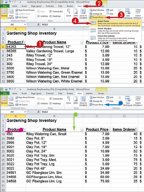 Freeze Headings for Easier Scrolling