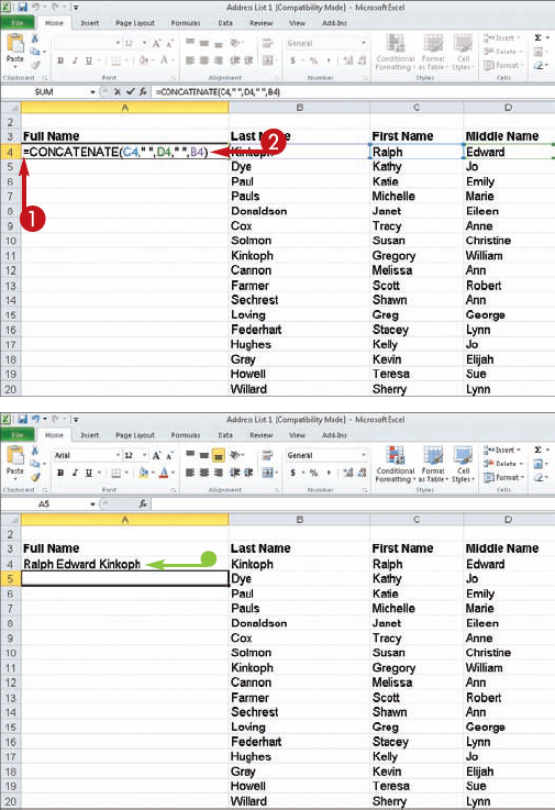 Join Text from Separate Cells