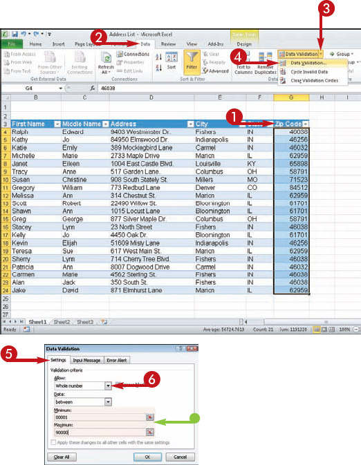 Restrict Cell Entries with Data-Validation Rules