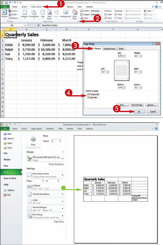 Center-Align Printed Data