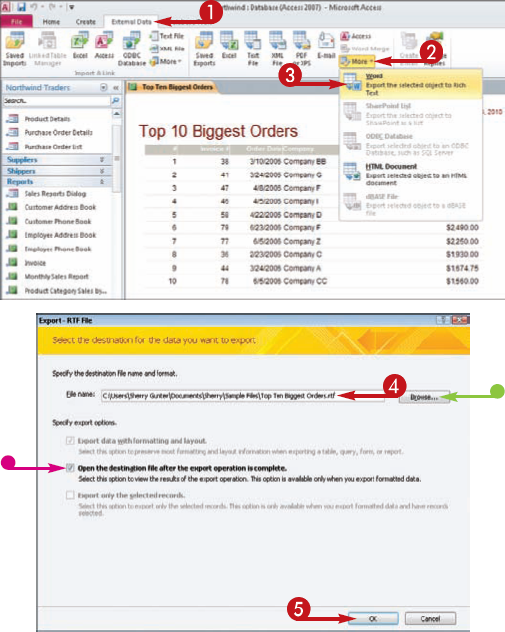 Export a Report to Word