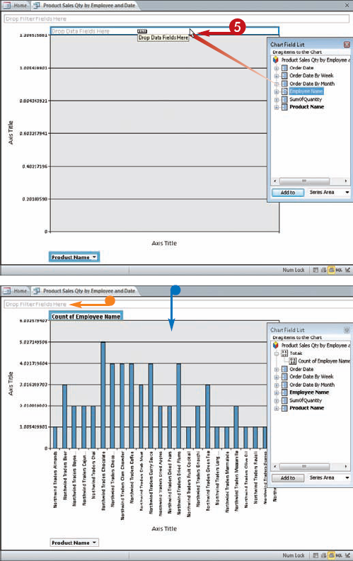 Summarize a Datasheet with a PivotChart