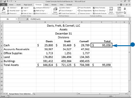 Create Formulas that Include Names