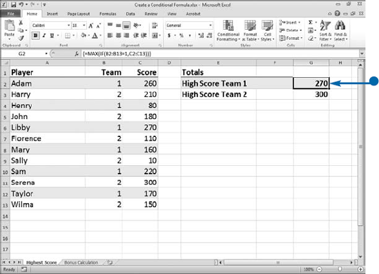 Create a Conditional Formula