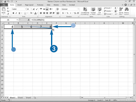 Retrieve Column or Row Numbers