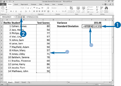 Calculate Variance and Standard Deviation