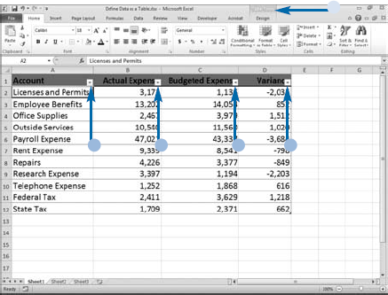 Define Data as a Table