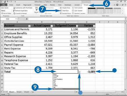 Define Data as a Table