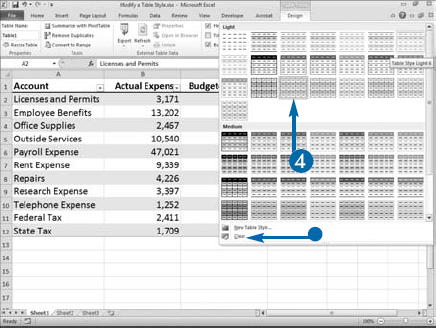 Modify a Table Style